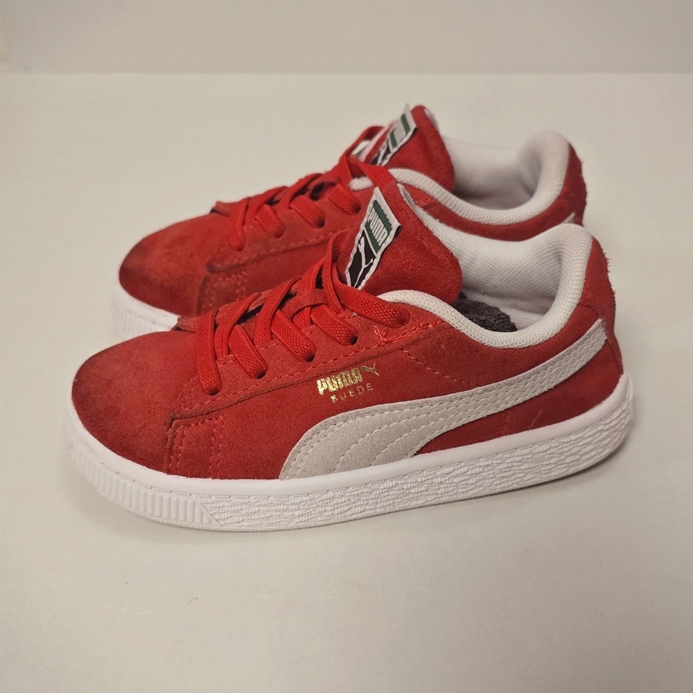 Puma Red Suede Sneakers For Toddlers